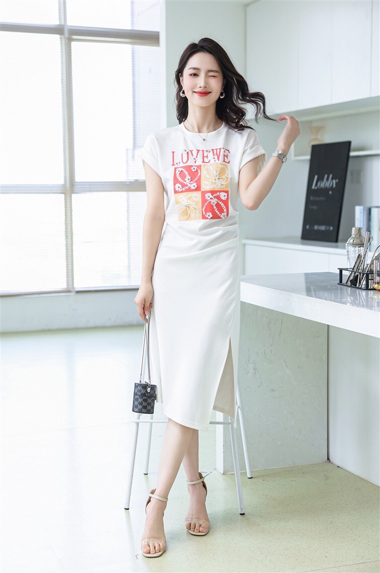 ĐẦM CHỮ LOVE KẾT HỘT CHÂU D57